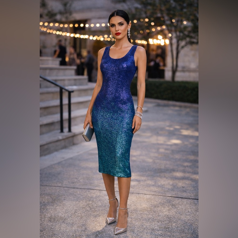 LAST CHANCE Dress the Population Kayden sequin ombre dress